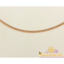Серебряная цепь Двойной Ромб позолоченная 90106205041п